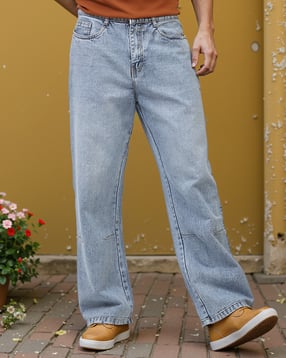 Shein Full Length Mid Wash Wide Leg Jeans-picture-49