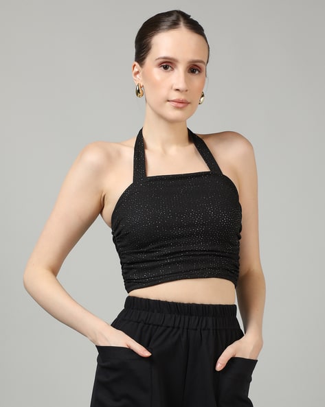 Buy Black Mix Tops for Women by Shein Online
