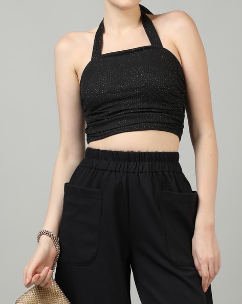 Buy Black Mix Tops for Women by Shein Online