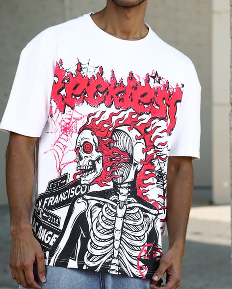 Shein Drop Shoulder Graphic Front Print T-shirt