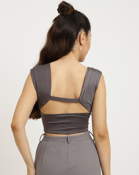 Buy Dark Grey Tops for Women by Shein Online - Main Image