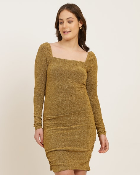 Buy Gold Dresses for Women by Shein Online | Ajio.com