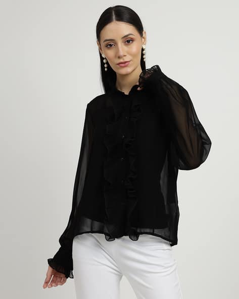Buy Black Tops for Women by Shein Online
