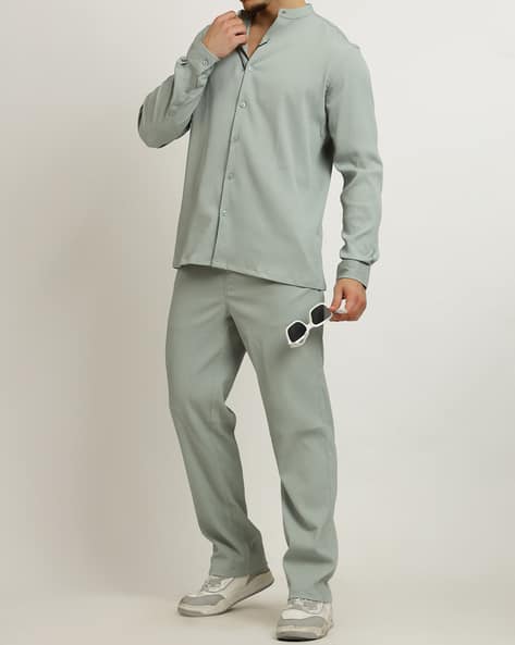Full Sleeves Textured Shirt with Trousers