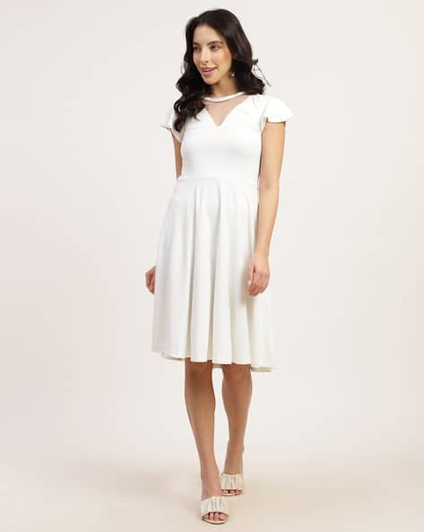 shein white midi dress Midi White Dress SHEIN L (12-14) New