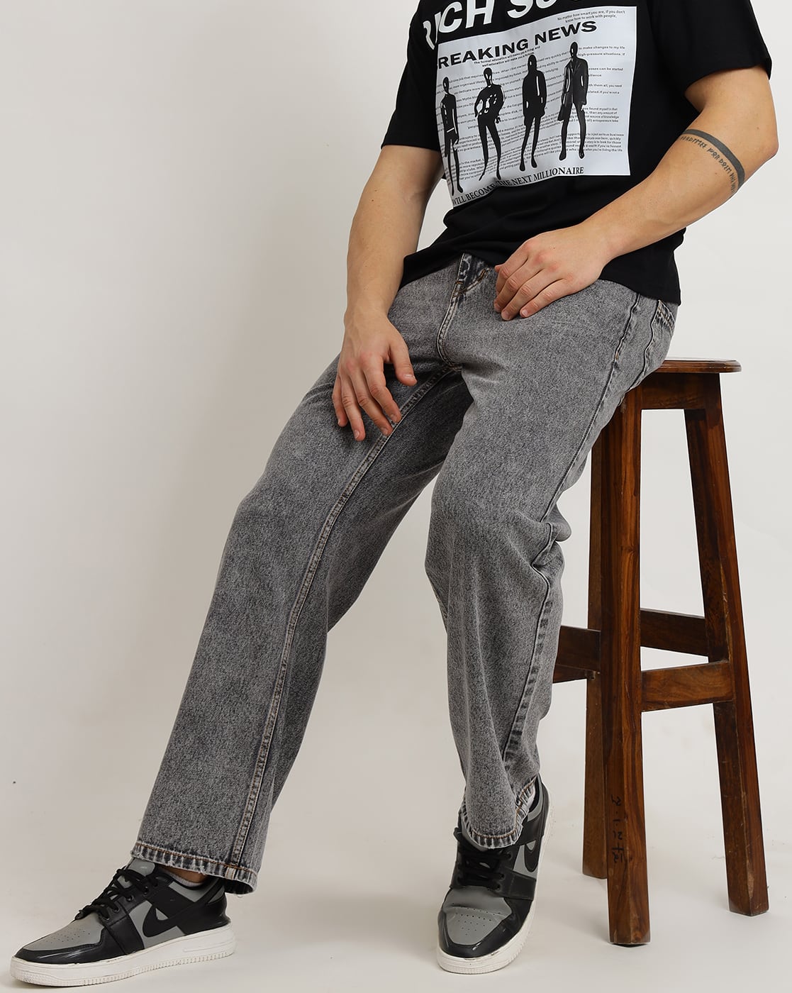 Buy Grey Jeans for Men by Shein Online