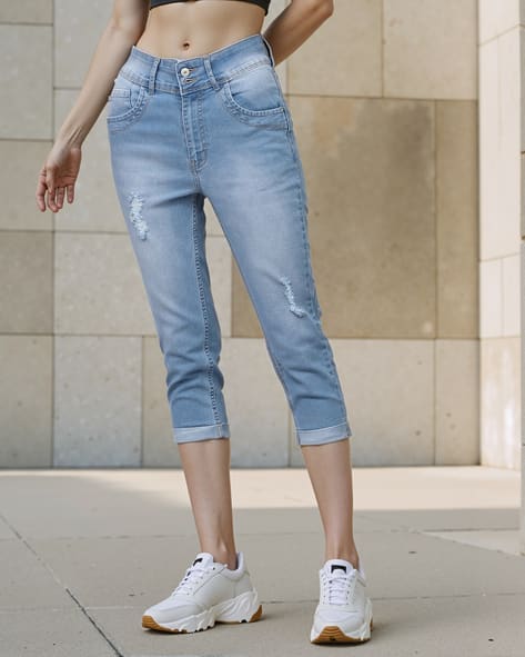 Buy Light Blue Jeans Jeggings for Women by Shein Online