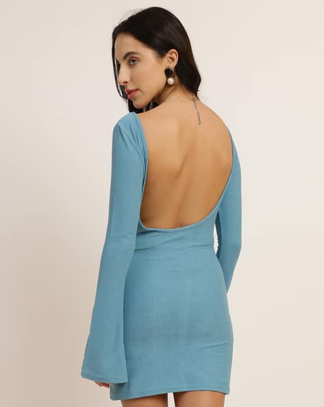 strapless open back dress Backless Cable Knit Dress– Beyazura.com main image 1