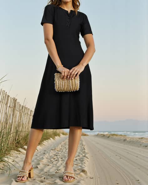 Shein Elegant Short Sleeves Button-Down Tshirt Dress