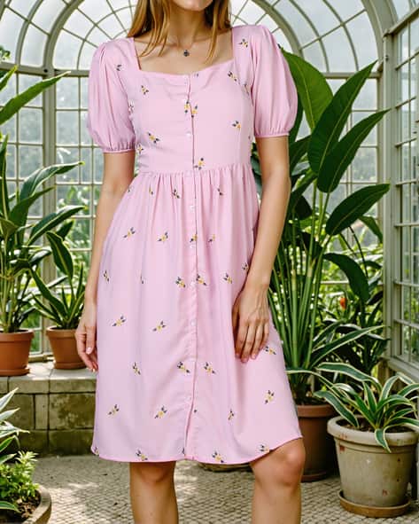 Buy Shein Shein Cute Square Neck Floral... Online