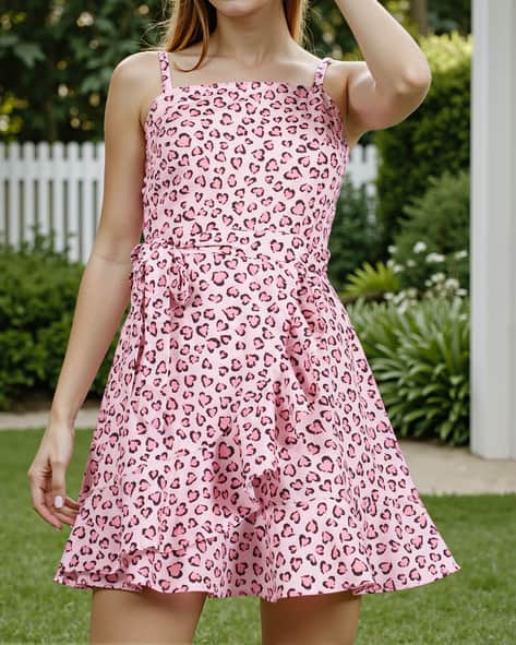 Buy Shein Shein Spaghetti Strap Animal ... Online | Ajio.com
