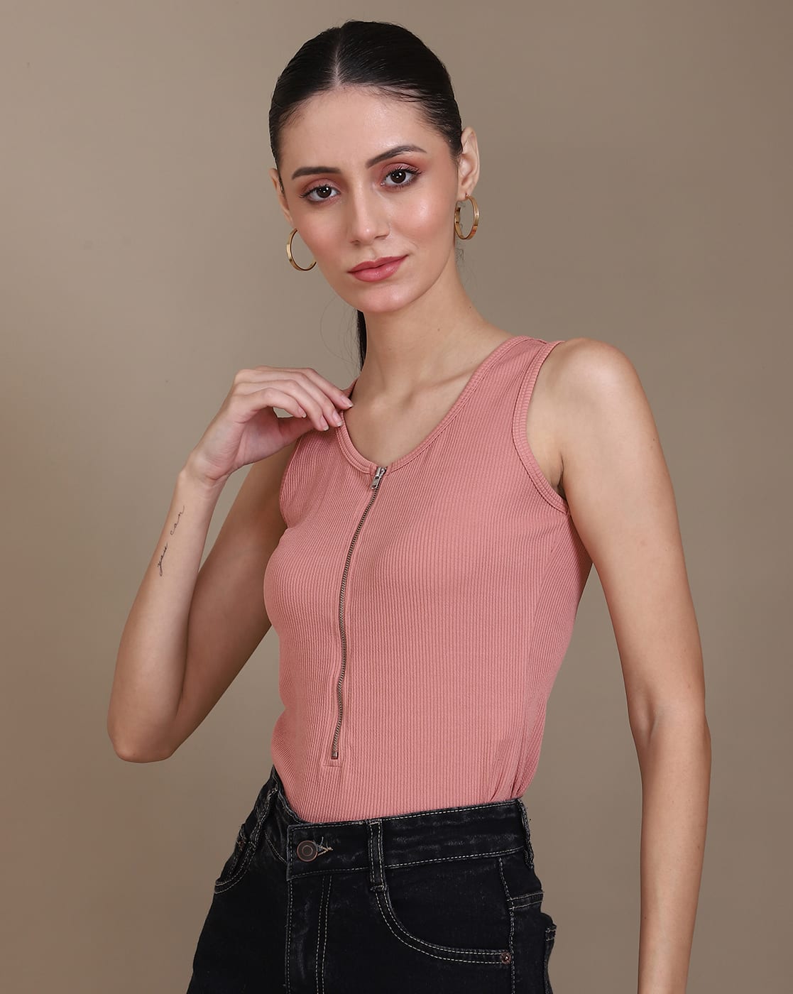 THE SHISHIKUI RIBB TOP ピンク　トップス THE SHISHIKUI / シシクイ | KNIT CAMI リブニット キャミソール