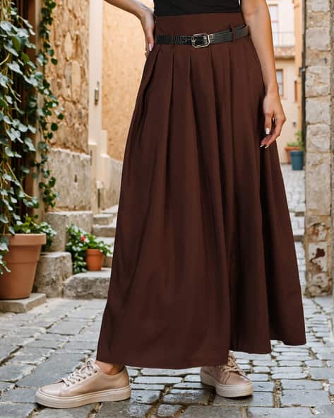 Skirt Outfit Pleated Midi Skirt Shein Buy Brown Skirts For Women By