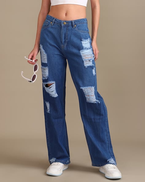 Buy Mid Blue Jeans Jeggings for Women by Shein Online