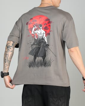 Shein Oversized Fit Drop Shoulder Graphic Back Print Crew Tshirt-picture-46