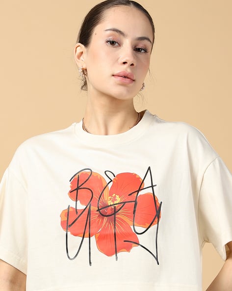 Buy Off White Tshirts for Women by Shein Online