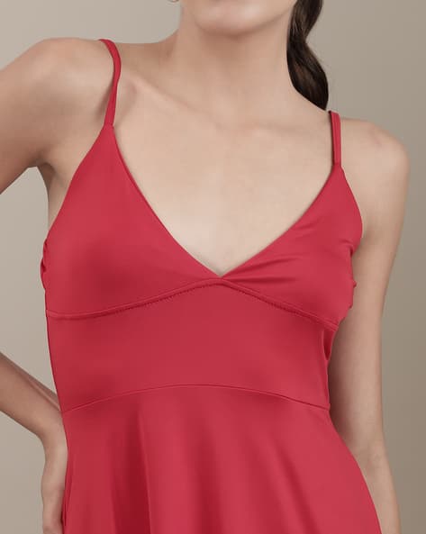 strapless open back dress Women Fashion Printed Casual Spaghetti Strap Backless Mini Skater Sapphire Blue / XL