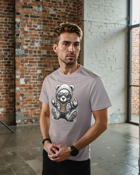 Shein Medium Length Short Sleeve Front Graphic Print Crew Tshirt