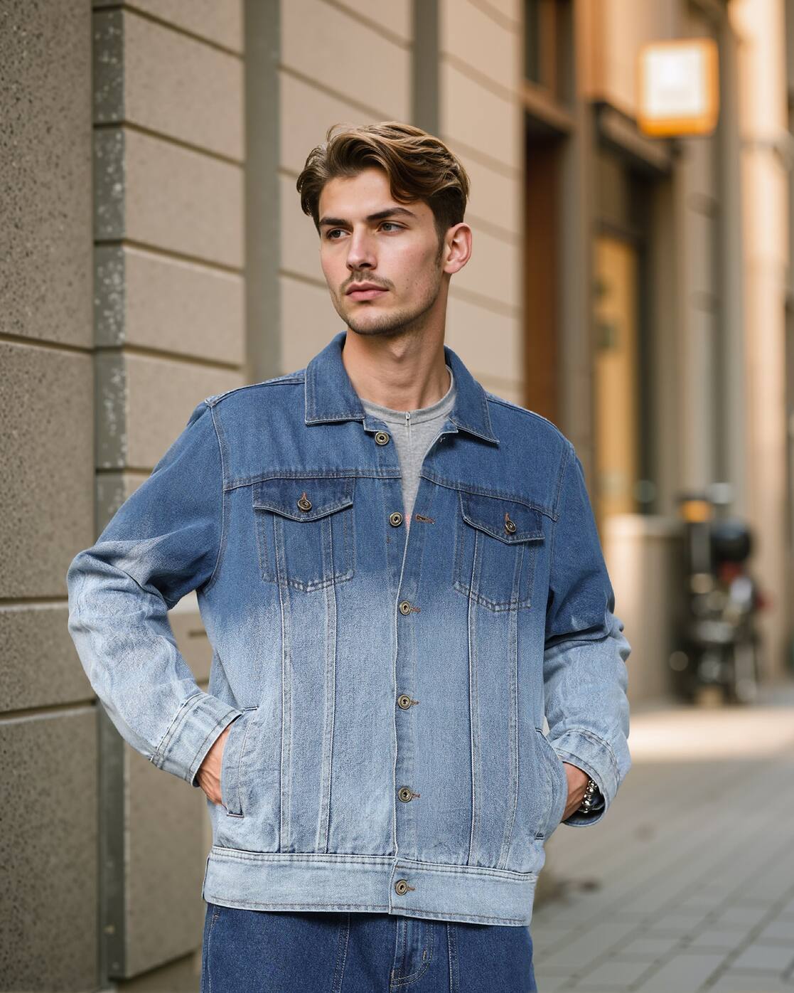 Shiun FADED DENIM JACKET M 即完 shiun/FADED DENIM JACKET M Faded