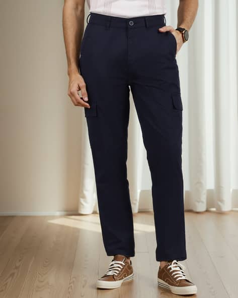 Buy Navy Trousers Pants for Men by Shein Online