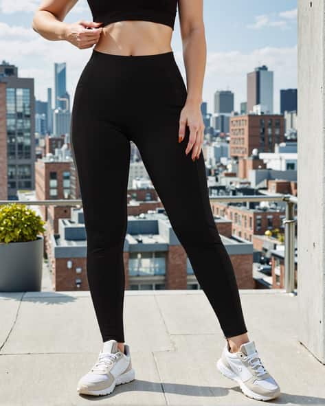 Shein Activewear Ankle Length Sports Leggings with Pockets