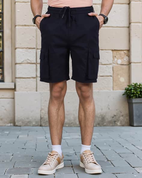 Shein Street Knee Length Cargo Shorts with Flap Pockets