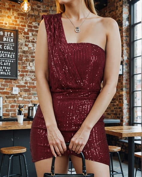 Buy Maroon Dresses for Women by Shein Online | sheinindia.in Buy Maroon Dresses for Women by Shein Online | sheinindia.in