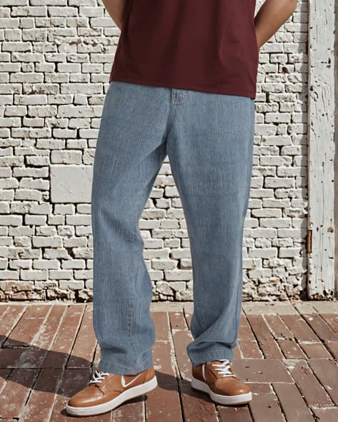 Sneakers Light Blue Jeans With White Stripe Buy Mid Blue Jeans For