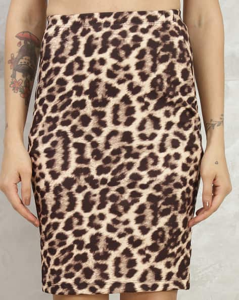 Shein High Waist Animal Print Mini Pencil Skirt