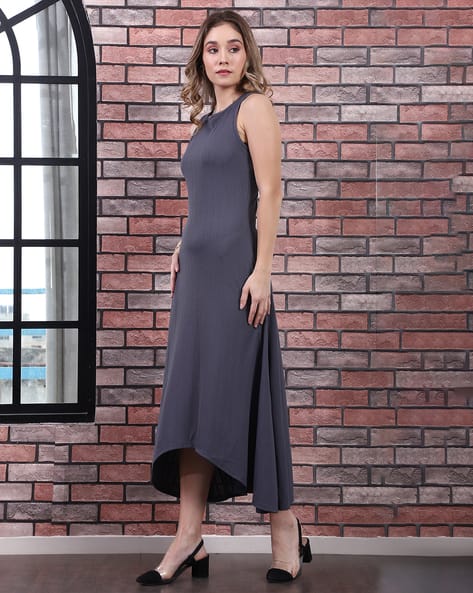 Shein Square Neck Sleeveless High Low Hem A-Line Dress