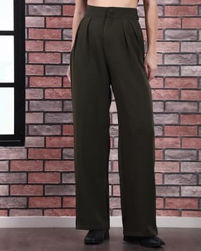 Shein Full Length High Rise Pleated Straight Fit Pants-picture-53