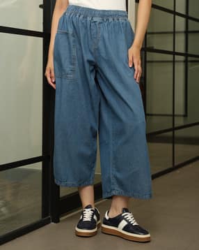 Shein Elasticated Waist High Rise Culottes Jeans-picture-11