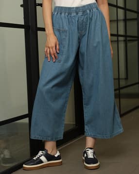 Shein Elasticated Waist High Rise Culottes Jeans-picture-12