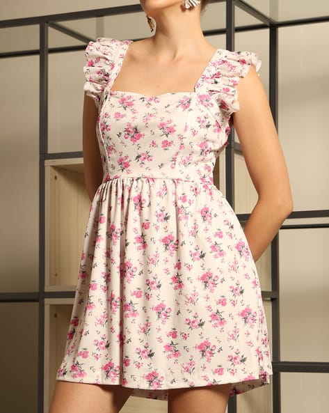strapless open back dress SHEIN Newborn Baby Girl Knitted Sleeveless Dress With Floral Pattern, |  dress