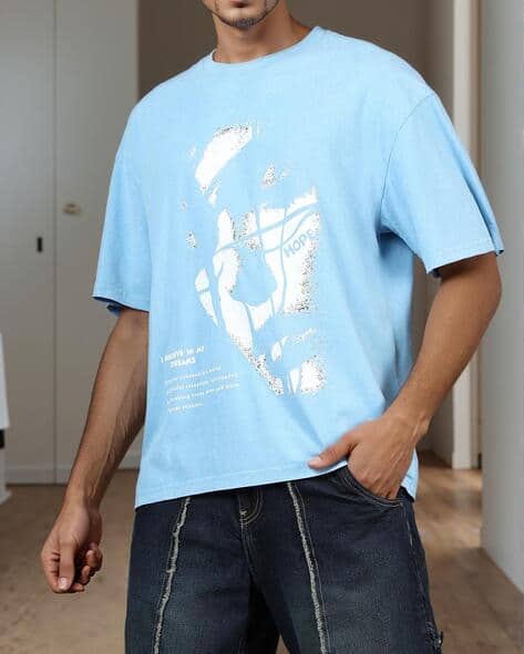 Buy Sky Blue Tshirts for Men by Shein Online