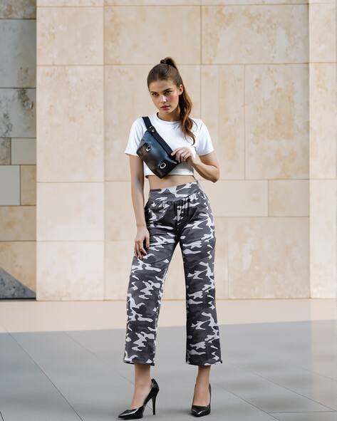 Buy Grey Trousers Pants for Women by Shein Online