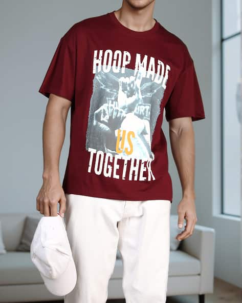 Buy Maroon Tshirts for Men by Shein Online