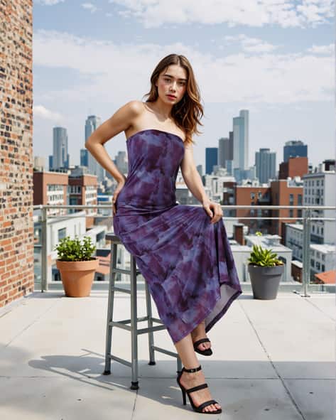 chinese dress ladies SHEIN Foldover Off Shoulder Split Thigh Dress, M1099852, Lilac Purple, M:  Buy Online at Best Price in Egypt
