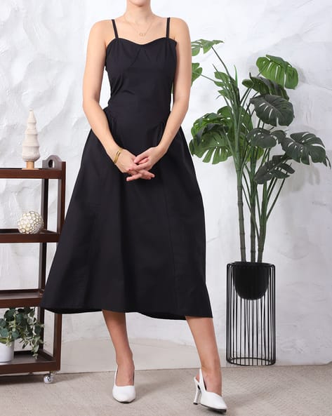 fitted lace wedding dress Pleats and Flare Stretchy Linen Mini Dress main image 1