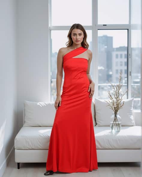 asymmetrical hem evening dress Asymmetrical Hem Evening Dresses with Embroidery Decoration main image 1