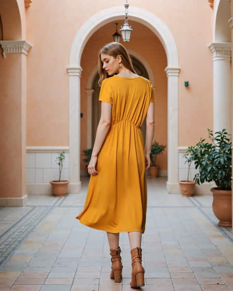 Buy Mustard Dresses for Women by Shein Online