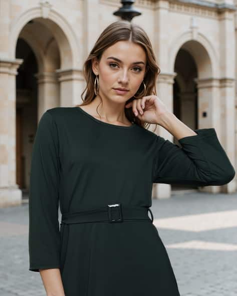 Buy Dark Green Dresses for Women by Shein Online | sheinindia.in