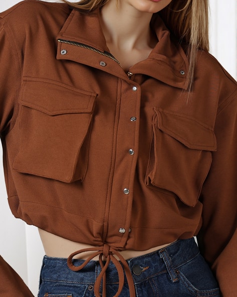 Buy Brown Jackets Coats for Women by Shein Online