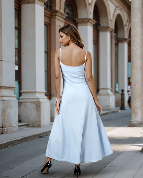 light blue dress shein Your Chance Navy Blue Striped Dress – Shop the Mint