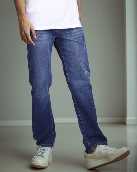 Shein Shein Men Ankle Length Fixed Waist Mid Wash Jeans