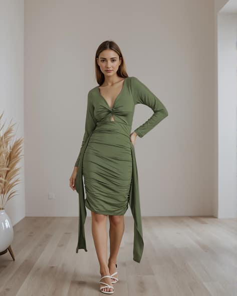 Buy Shein Shein Deep V Neck Twisted Fro... Online | Ajio.com