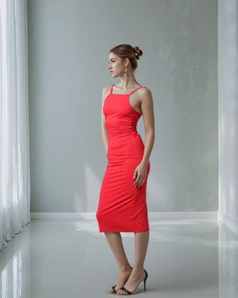 Shein Spaghetti Strap Twisted Back Cut-Out Bodycon Dress