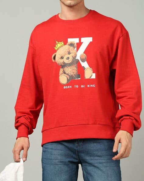 Bear Hoodie Mens Hoodies Shein Manfinity Men's Bear Printed Drop