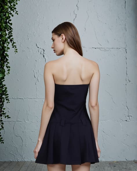 sachin and babi light blue dress The Ragged Priest Draper Pleated Mini Dress