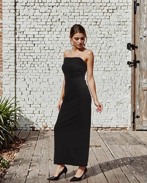 Shein Party Strapless Maxi Bodycon Dress